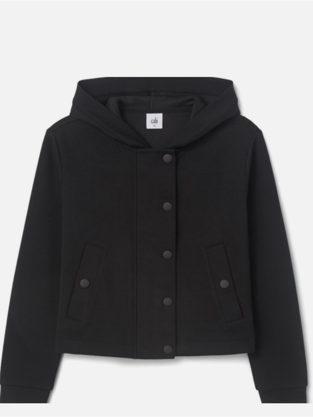 CAbi Low Key Black Hooded Snap Jacket - Picture 1 of 11